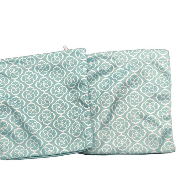 Lot of (2) Kendra Scott Jewelry turquoise Drawstring Bag Cloth Dust Polisher - Picture 5 of 6